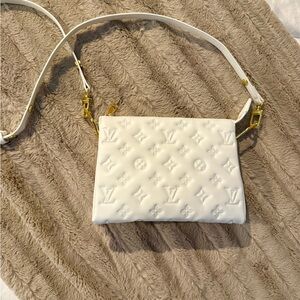 Louis Vuitton Cream Crossbody Bag with Gold Accents